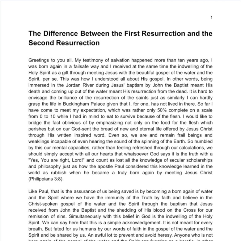 The Difference Between the First Resurrection and the Second Resurrection