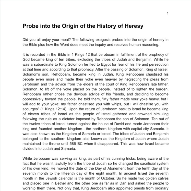 Probe into the Origin of the History of Heresy